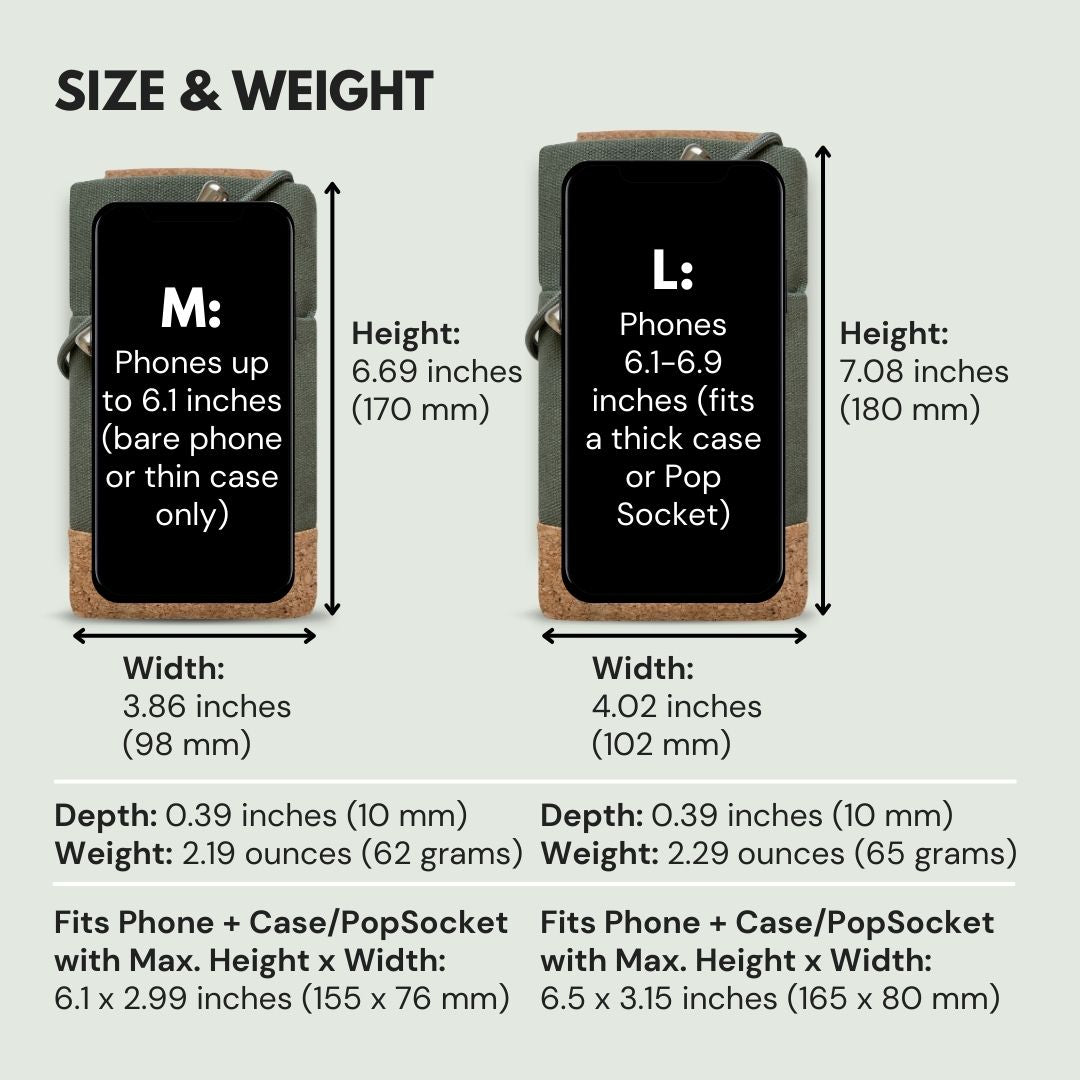 Hands-free Phone Bag 2-Pack, Pine & Black