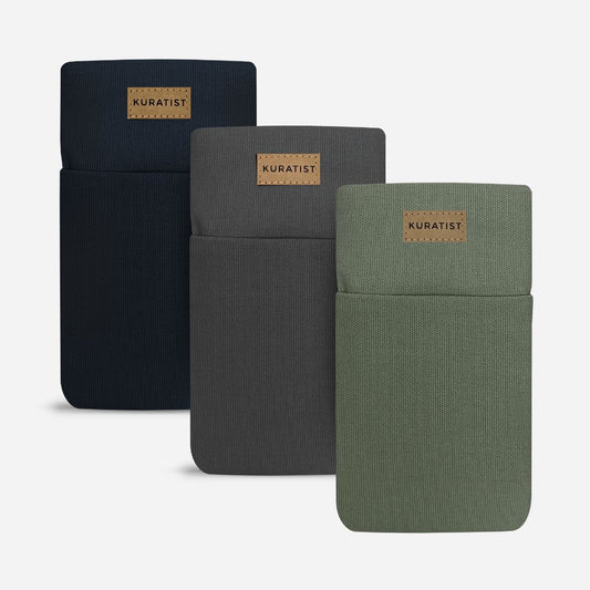 Minimal Phone Bag 3-Pack, Green, Charcoal & Black